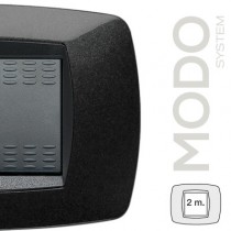 Placca Modo per 2 interruttori nero MST 39TC202