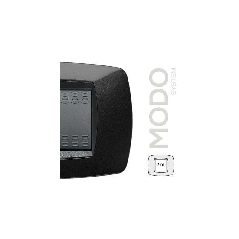 Placca Modo per 2 interruttori nero MST 39TC202