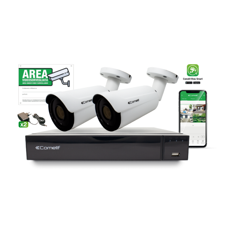 Kit di videosorveglianza AHD Smart 5MP 8 canali Comelit AHKIT008S05A