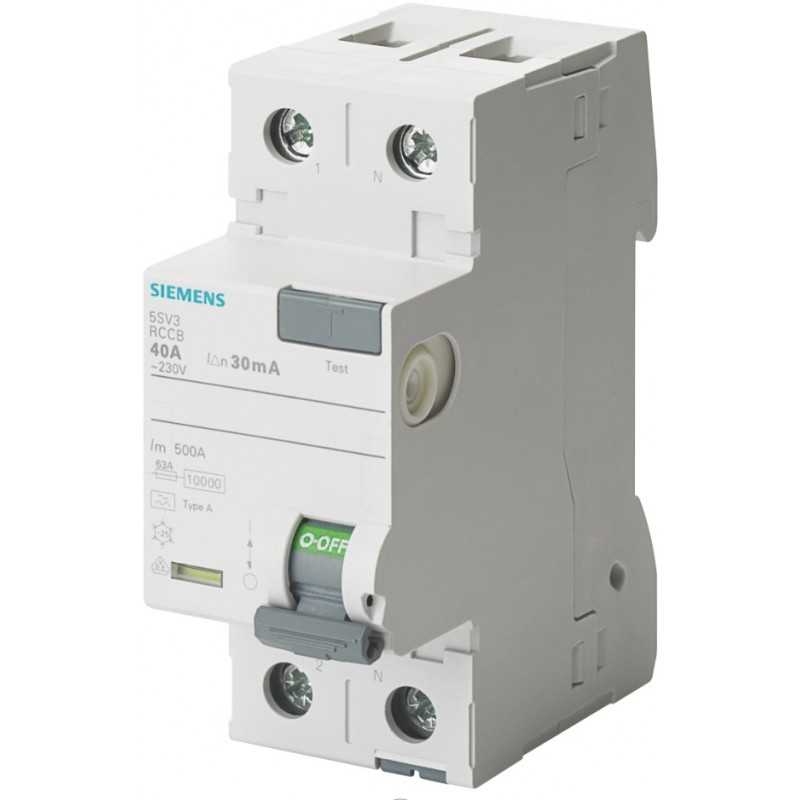 Interruttore Differenziale puro tipo F 40A 0,03  Siemens 5SV33143
