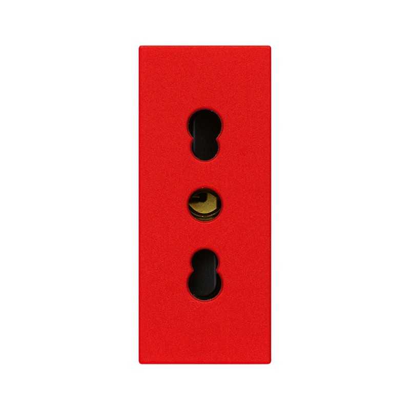 Presa bipasso 10/16A 250V rossa serie Vimar Linea 30203.R