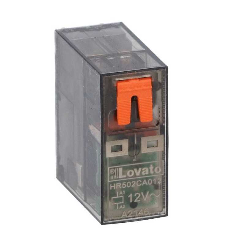 Relè miniaturizzato con indicatore LED 12VAc 8A Lovato HR502CA012