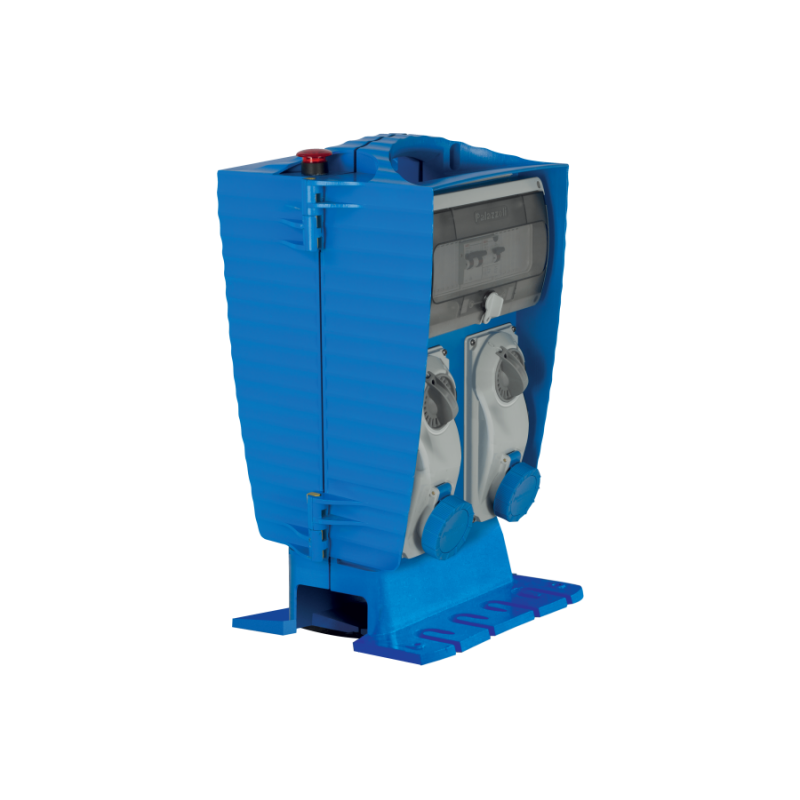 Quadro stagno da cantiere precablato a 4 prese interbloccate Palazzoli 634106