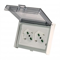 Multipresa 2P40 da incasso cablata Opera/PLA con 2 prese Fanton 421021