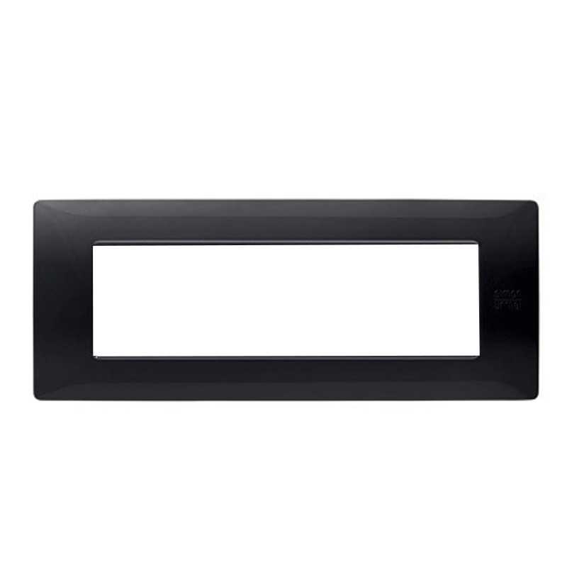 Placca 7 moduli in tecnopolimero Nero Simon Urmet Flexa 11807.NA