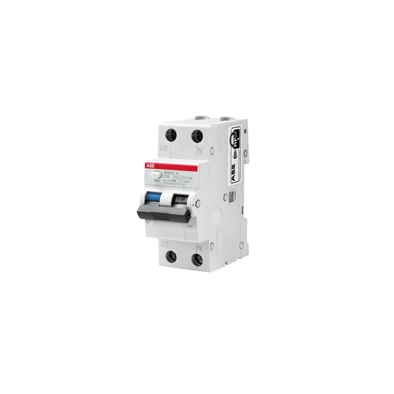 Interruttore magnetotermico differenziale 32A 1 polo + N AC 30mA 4.5kA ABB DS201LHC32AC30