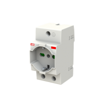 Presa Schuko bipasso P30+P11/17 16A grigia ABB M420274 Lato