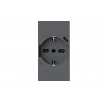 Presa P40 con USB C adatta a BTicino Living Now Nero 4BOX 4B.KG.P40.USB