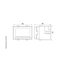 Dimensioni termostato per fan-coil 3 velocità Fantini e Cosmi CH133ARR2