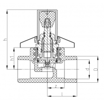 Rubinetto con cappuccio corto diametro 25mm per sistemi Aquatherm 1050025154