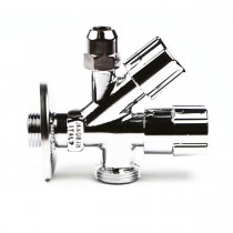 Rubinetto a doppia uscita a vitone 3/4" 3/8" 1/2" Luxor 70402102CC