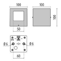 Riferimento dimensioni Applique Led da parete Quasar 10 2WB 6W 4000K Grigio Prisma 303361