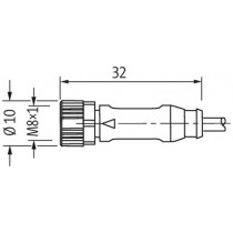 Connettore M8 3 poli femmina 3x0.25mmq Murr Elektronik