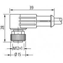 Connettore M12 5 poli femmina 5x0.34mmq curva 90 gradi Murr Elektronik