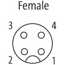 Struttura interna Connettore M12 4 poli Femmina 4x0.75mmq Murr Elektronik 7000129010000000