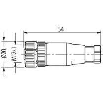Connettore M12 4 poli Femmina 4x0.75mmq Murr Elektronik