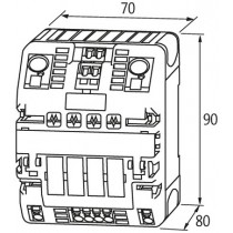 Riferimento dimensioni Circuito elettronico MICO 4.4 Aux 4 canali Murr Elektronik 9000410340100400