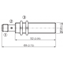 Disegno Sensore di prossimità induttivo connettore M12 4 pin Sick 1040942