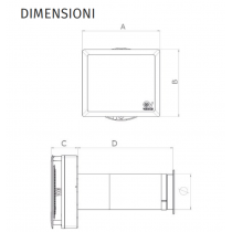 Riferimento dimensioni Aspiratore d'aria con recupero di calore HRW 30 MONO EVO HCS Vortice 0000012436