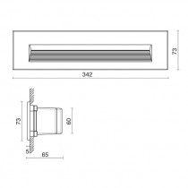 Segnapasso LED 3000K Grigio ad incasso per esterni NEW GREEN XL 9.5W SIDE E5877-LBC