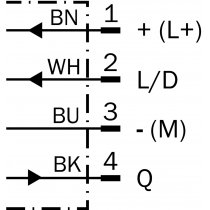 Schema elettrico Sensore fotoelettrico a riflettore da 50mm a 6000mm M18 Sick 6037496