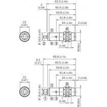 Dimensioni Sensore fotoelettrico a sbarramento da 0 a 20 metri M18 Sick 6037500