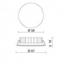 Faretto ad incasso Cromo per interni LED 3000K SHELF LED COB 3.5W SIDE 0023COB Misure