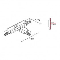 Congiunzione a T Bianca 380V 16A per Binari SITRACK TERRA SX SIDE 990301