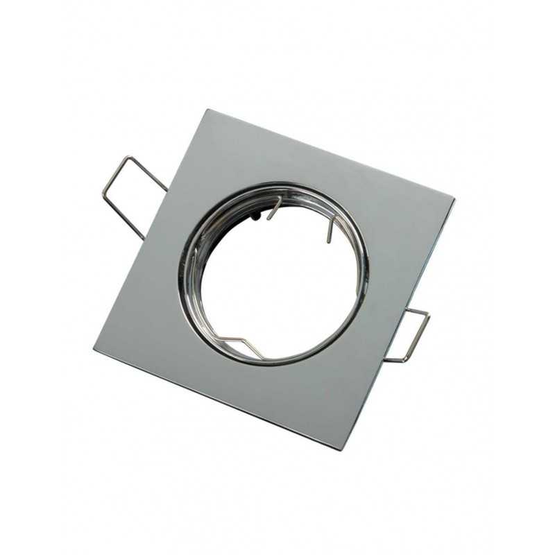 Faretto ad incasso orientabile quadrato Cromo LED 50W 230V IP20 per lampade GU10 LAMPO DIKORSQ230/CR/SL