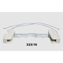 Coppia portalampada in ceramica con attacco R7S 118 su staffa Lampo 323/10