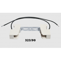 Coppia portalampada in ceramica con attacco R7S 78 su staffa Lampo 323/90