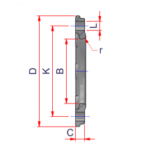 Riferimento dimensioni flangia in alluminio