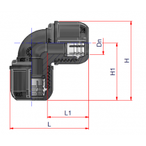 Riferimento dimensioni Gomito a 90 gradi KG