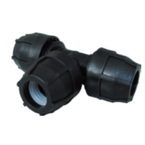 Raccordo a Tee a 90 gradi diametro 20mm per collegamento tubi Nupi 10KT20