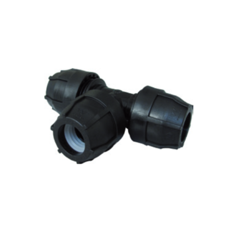 Raccordo a Tee a 90 gradi diametro 25mm per collegamento tubi Nupi 10KT25