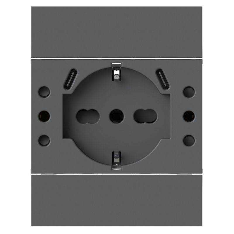 Presa P503 con USB C Antracite per BTicino Living Now 4BOX 4BUSBP503.KG