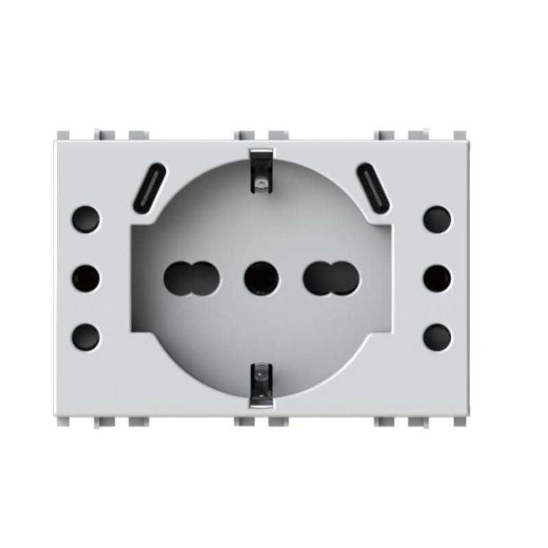 Presa P503 con USB C Bianco per Vimar Plana 4BOX 4BUSBP503.V14