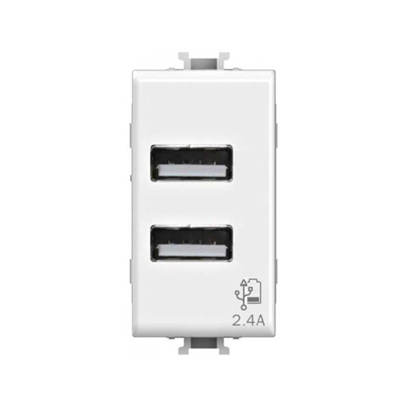 Caricatore USB 2.4 A Tipo A adatto per BTicino Matix 4BOX 4B.AM.USB.24