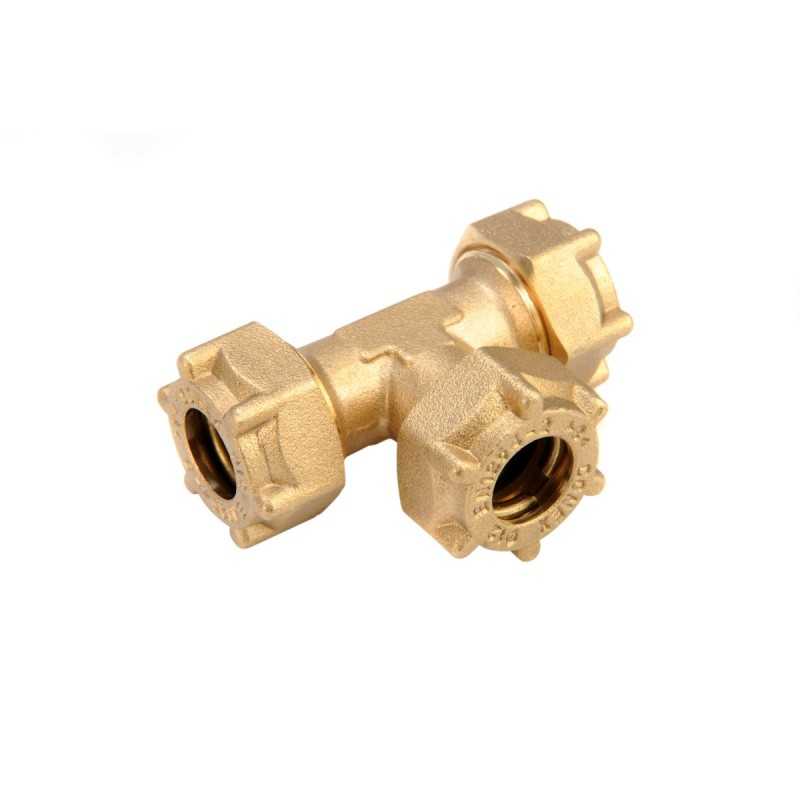 Raccordo a Tee filettato con attacchi F/F/F diametro 14mm IBP IG601 01400000