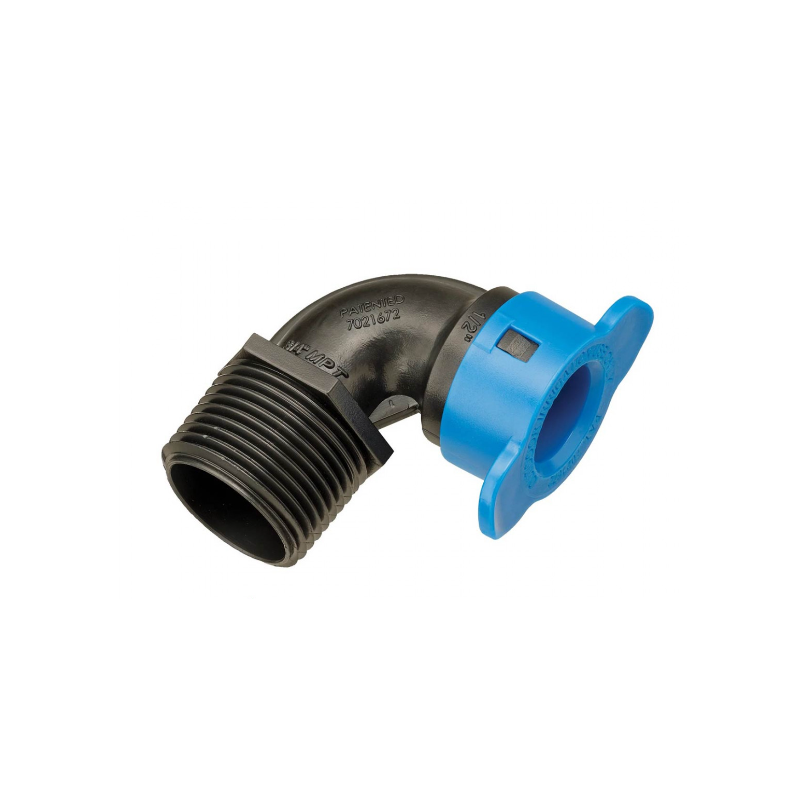 Gomito a 90 gradi 1/2"Fx3/4"M per collegamento irrigatori Blu-Lock IRRITEC INMBL410007