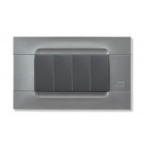 Placca Kadra Tecnopolimero Acciaio 4 Moduli Simon Urmet 10804.AC