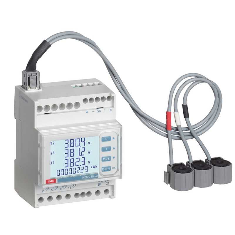 Centrale di misura multifunzione per 3 bobine Rogowski 196-295V Modbus con display EASYCONNECT Basic IME MKD4R125DT