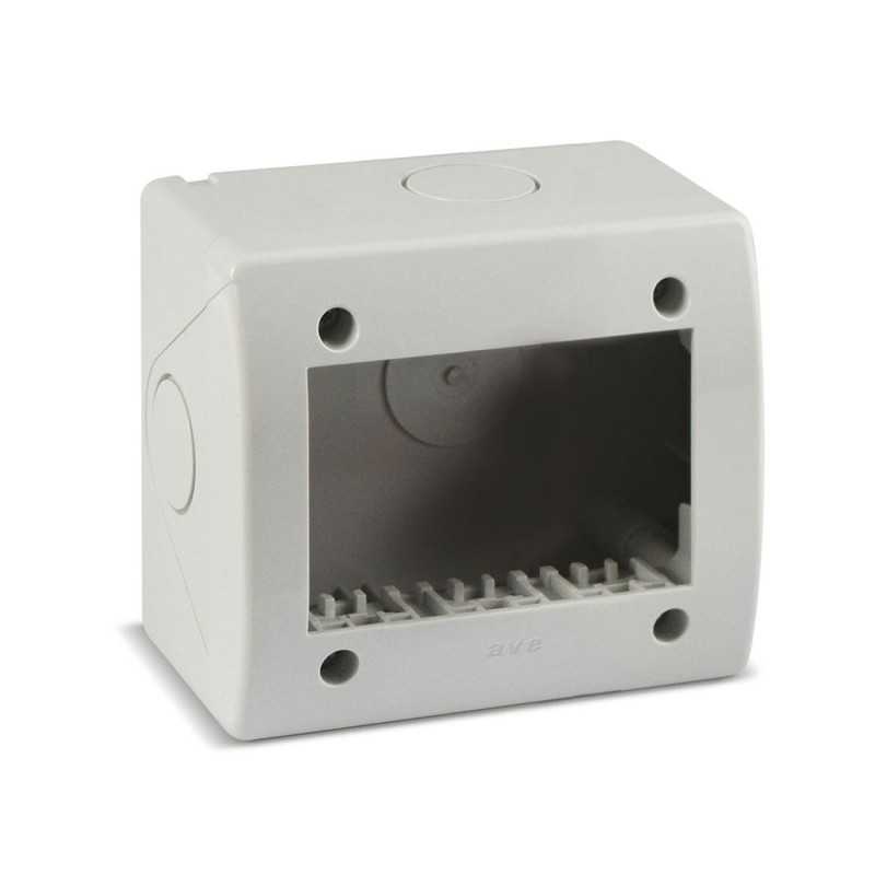 Contenitore Grigio S44 3 moduli per minicanali con passacavo AVE 44Q03