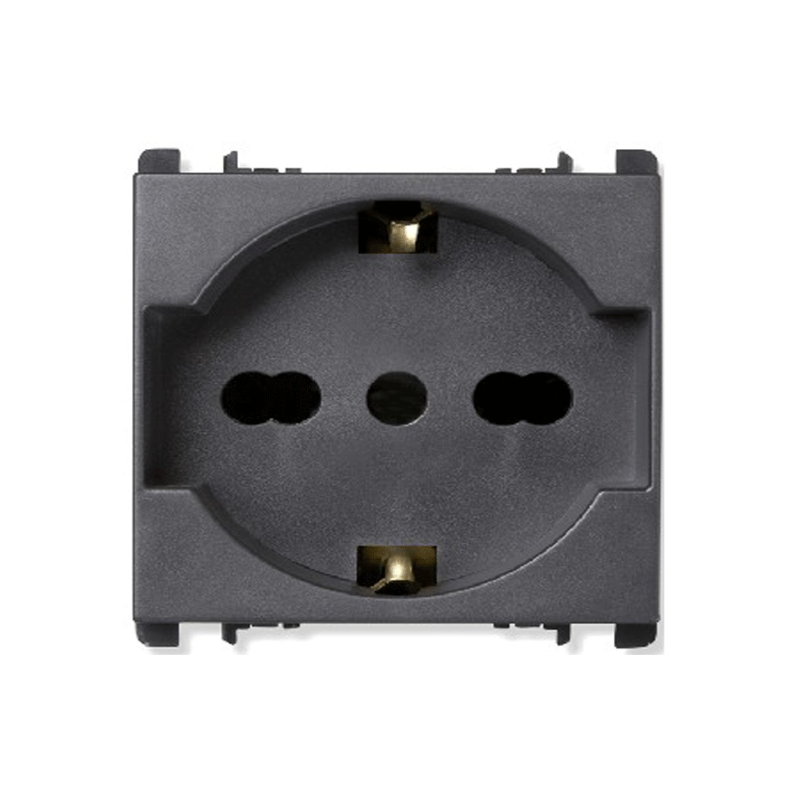 Presa Schuko P40 Antracite 2P+T 250V 16A Simon Nea URMET 10310N/2