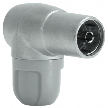 Connettore a 90 gradi IEC schermato Femmina in zamak per cavi coassiali diametro 5-6.9mm TELEVES 4131