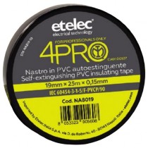 Nastro isolante adesivo Grigio 4PRO 19mm lunghezza 25 metri ETELEC NA8219