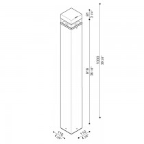 Dimensioni Palo luce Tok W H1000