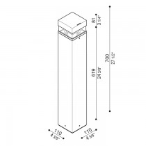 Dimensioni Palo luce Tok Q H700