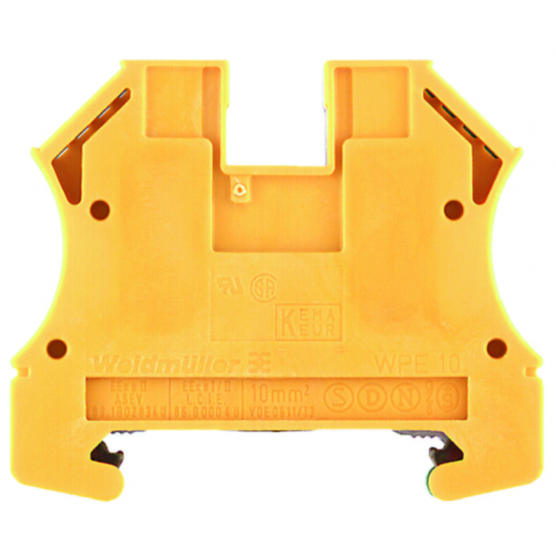 Morsetto di terra Giallo 10mm2 1200A 1 piano WPE 10 WEIDMULLER 1010300000