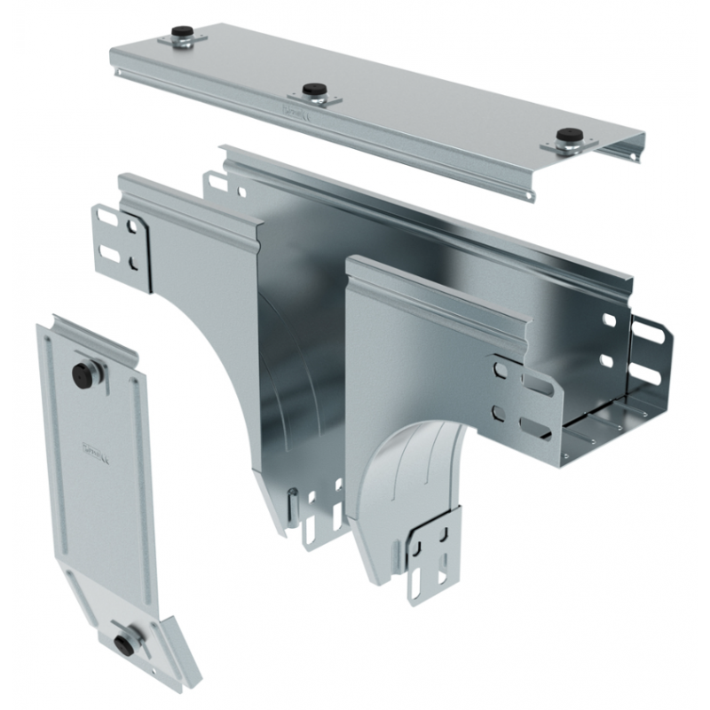 Derivazione a T in acciaio zincato con discesa di piano verticale P31 LEGRAND AX075Z